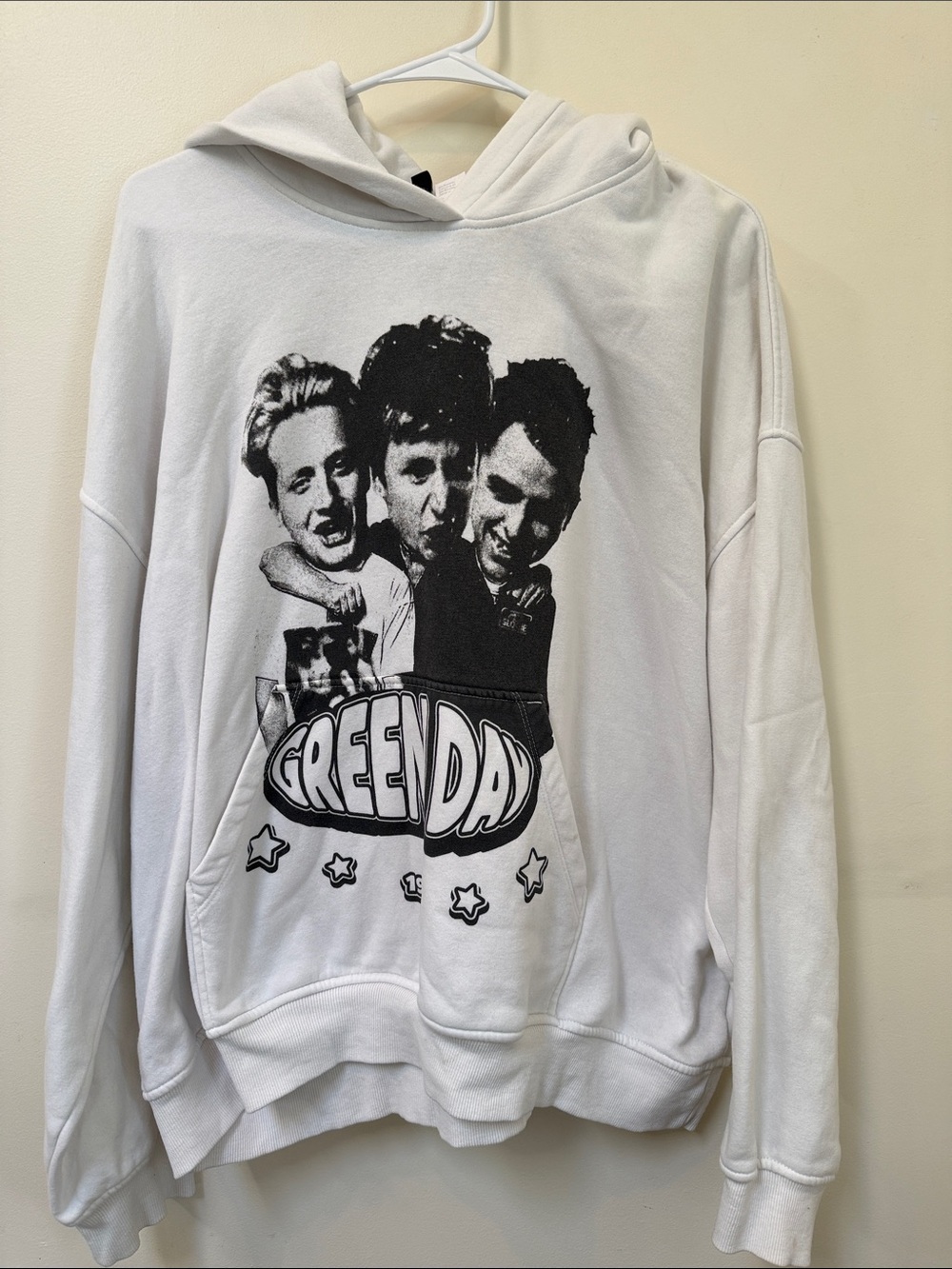 H&M White Green Day Graphic Hoodie - Band Pullover